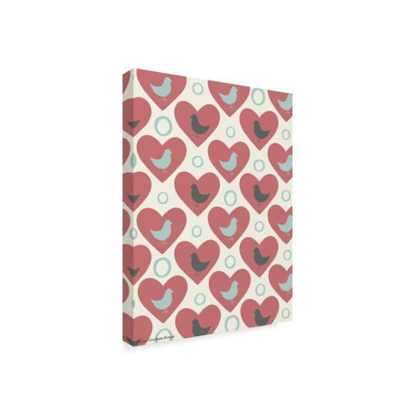 Rachel Gresham 'Love Birds Hearts' Canvas Art,14x19